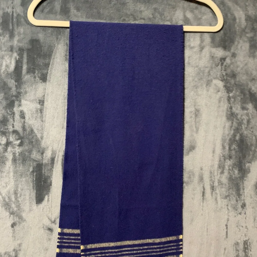 Montana State University Wool Scaft Navy Blue OS Unisex Faribault USA Made EUC
